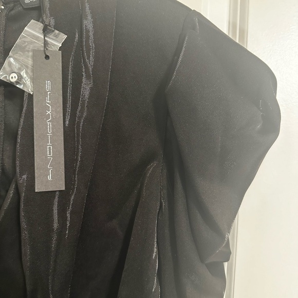 NWT-Victorian Steampunk V-Neck Button Front Pleated Blazer Fitted Dress - Picture 6 of 7